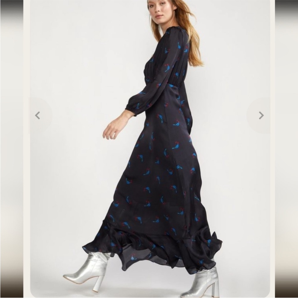 New Cynthia Rowley Seabreeze Black Cherry Print Maxi Dress Elegant - Picture 13 of 14